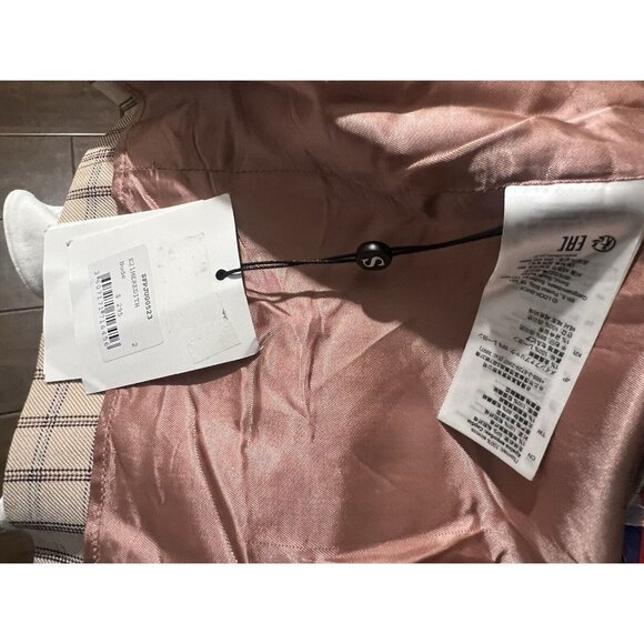 Sandro Paris Skirt Woman's  2 Plaid Meredith Mini Zipper Metallic Thread Preppy - Picture 7 of 10